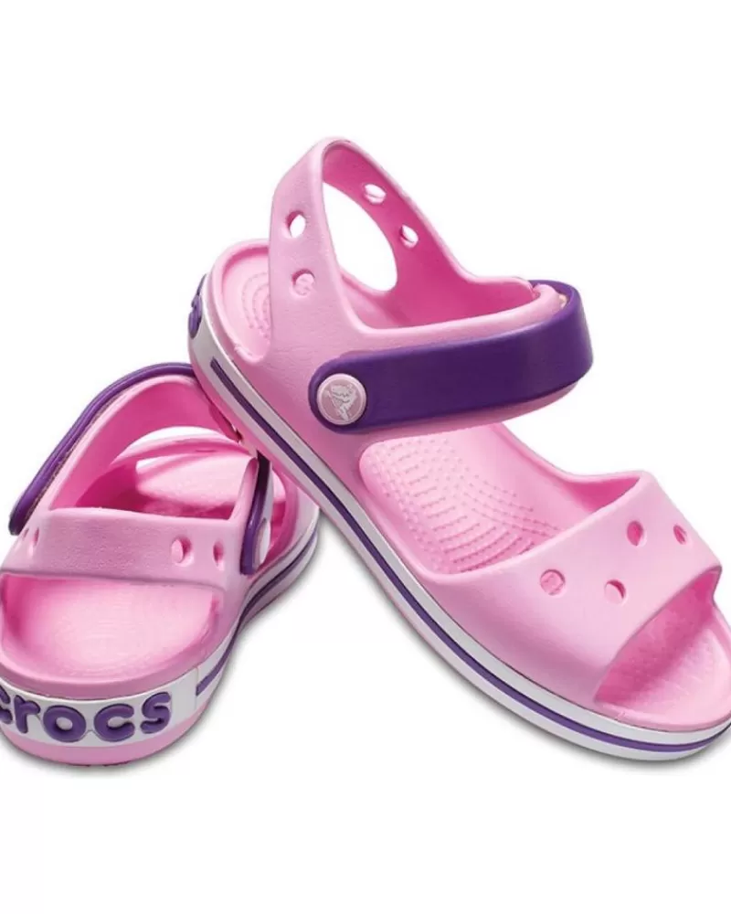 Girl CROCS Flip Flops-Girl Sandals Crocband Sandal K 12856 Carnation-Amethyst
