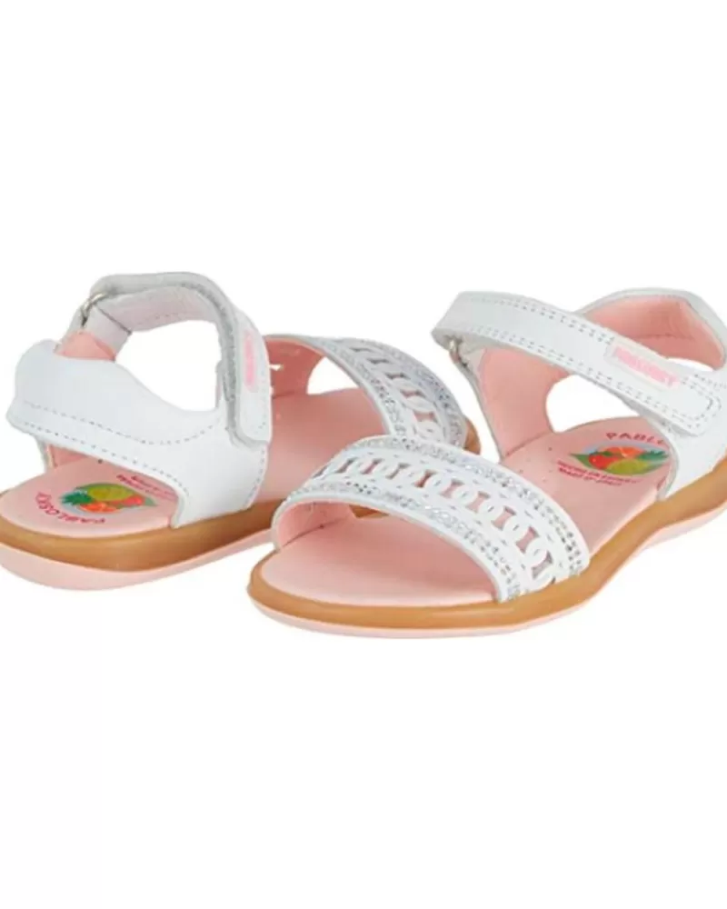Girl PABLOSKY Sandals-Girl Sandals Sandalia Brillantes Blanco