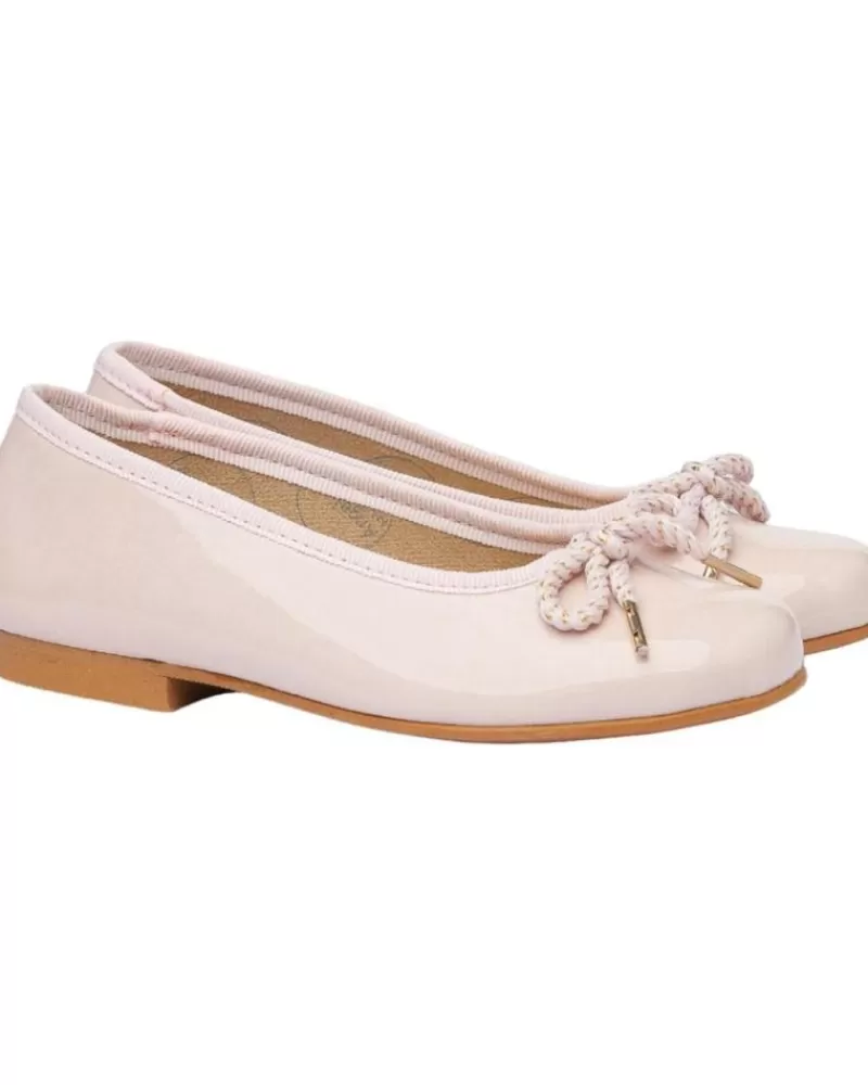 Girl ANGELITOS Flat Shoes-Girl Shoes Bailarina Ceremonia Charol 1569 Rosa