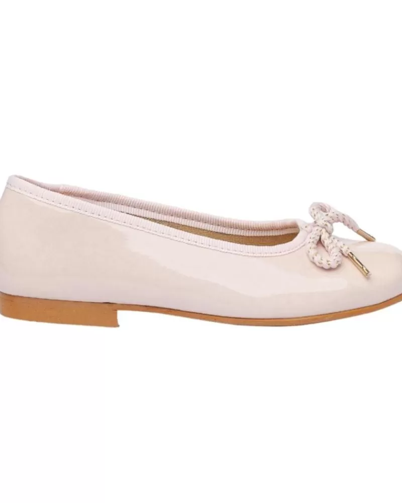 Girl ANGELITOS Flat Shoes-Girl Shoes Bailarina Ceremonia Charol 1569 Rosa