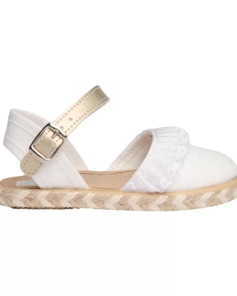 Girl ANGELITOS Sandals-Girl Shoes Sandalia Valenciana Ang951 Blanco