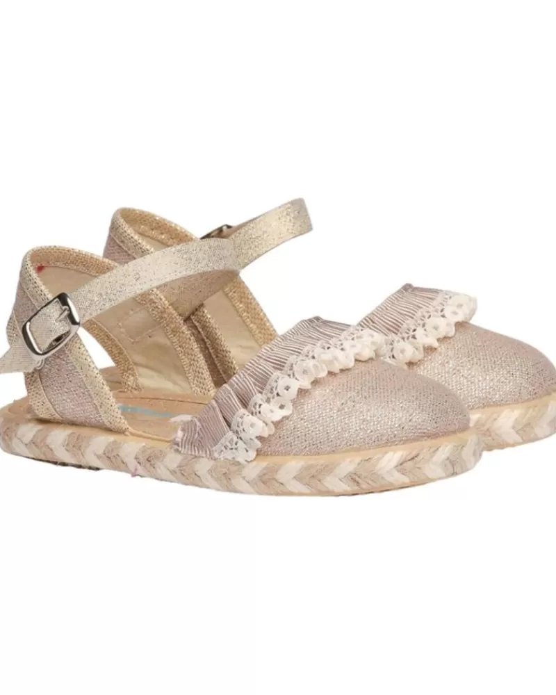 Girl ANGELITOS Sandals-Girl Shoes Sandalia Valenciana Ang951 Platino