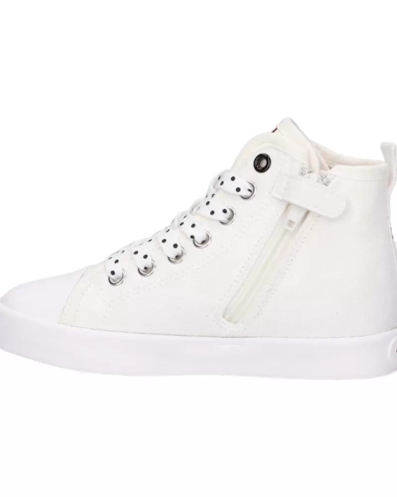 Girl GEOX Trainers-Girl Trainers J0204F 00010 Jr Ciak Girl C0644 Off White-Red