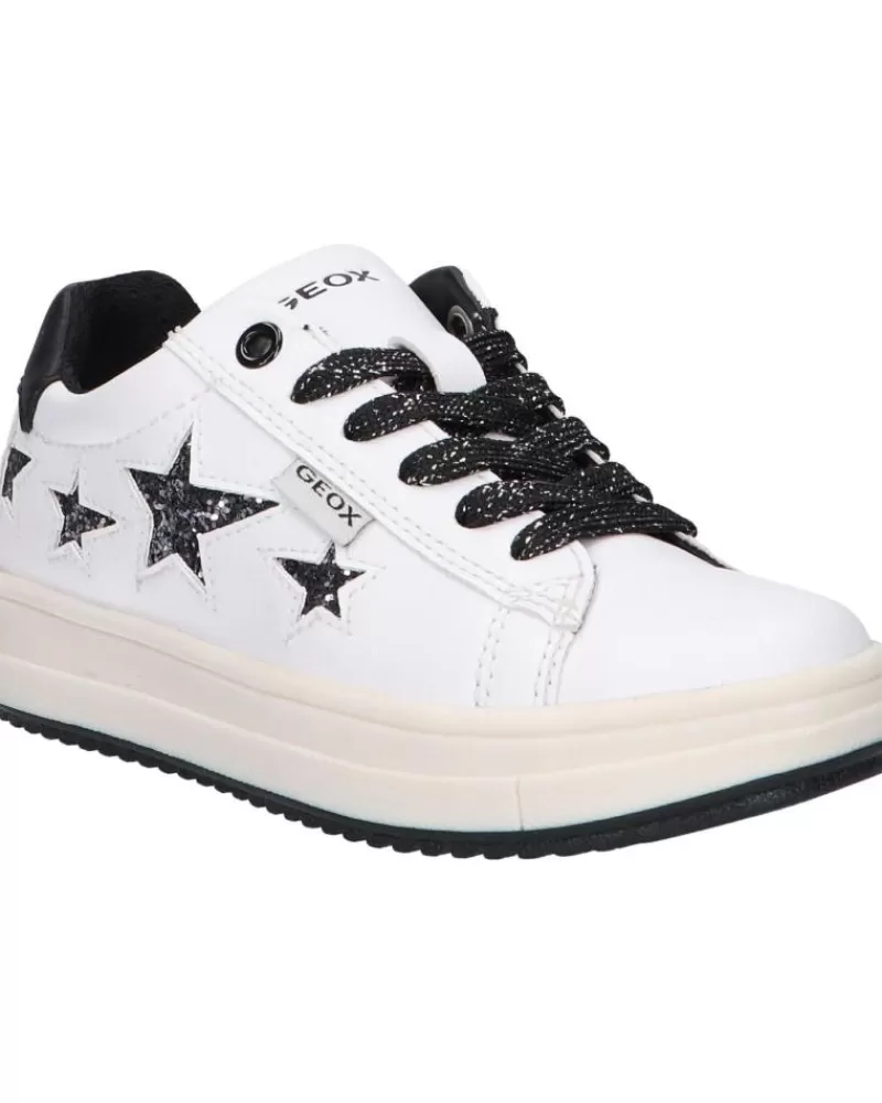 Girl GEOX Sports Shoes-Girl Trainers J02Bdb 000Bc J Rebecca Girl C0404 White-Black