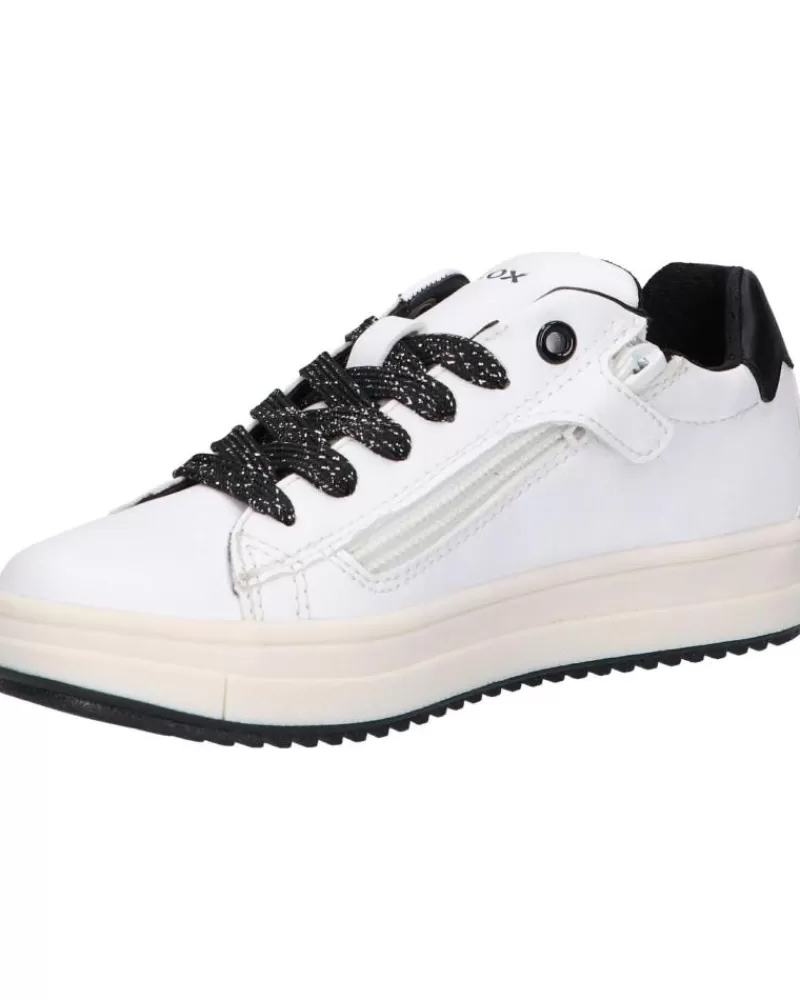 Girl GEOX Sports Shoes-Girl Trainers J02Bdb 000Bc J Rebecca Girl C0404 White-Black