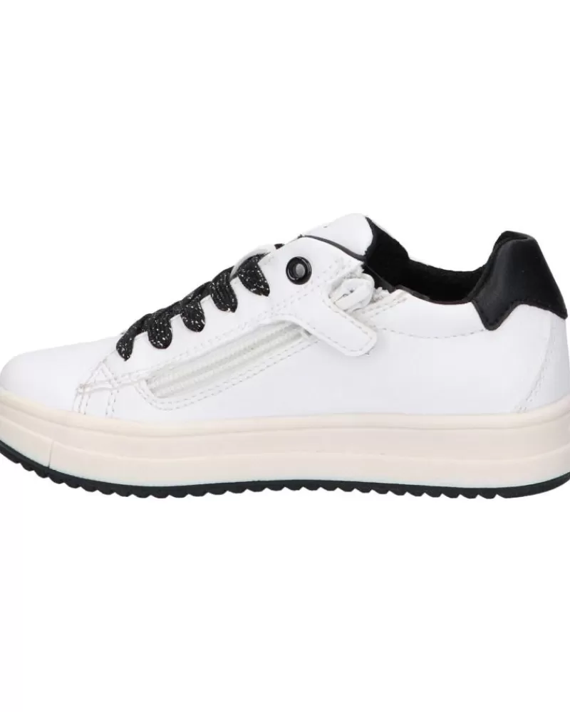 Girl GEOX Sports Shoes-Girl Trainers J02Bdb 000Bc J Rebecca Girl C0404 White-Black