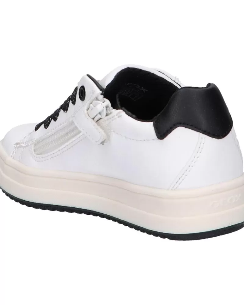 Girl GEOX Sports Shoes-Girl Trainers J02Bdb 000Bc J Rebecca Girl C0404 White-Black