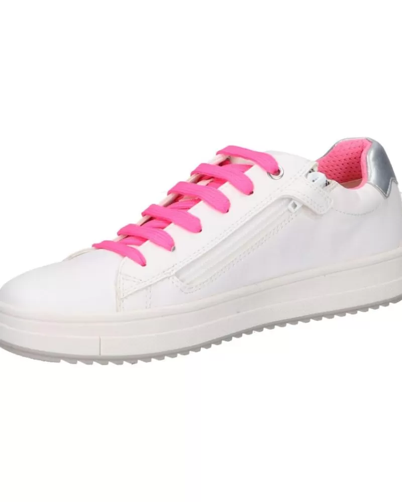 Girl GEOX Sports Shoes-Girl Trainers J02Bdb 000Bc J Rebecca Girl C0563 White-Fuchsia