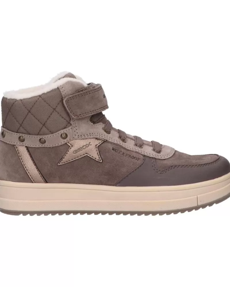 Girl GEOX Trainers-Girl Trainers J04Cvb 022Fu J Rebecca Girl Wpf C9006 Smoke Grey