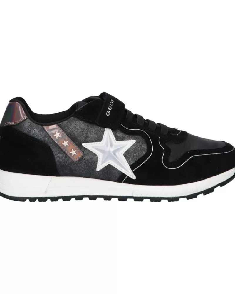 Girl GEOX Sports Shoes-Girl Trainers J16Aqa 02285 J Alben Girl C0039 Black-Silver