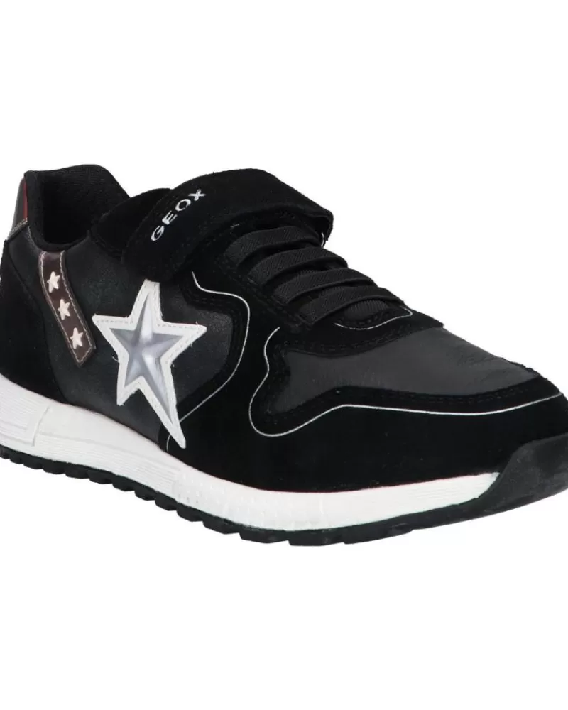 Girl GEOX Sports Shoes-Girl Trainers J16Aqa 02285 J Alben Girl C0039 Black-Silver