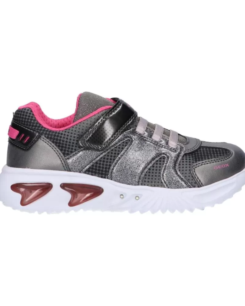 Girl GEOX Sports Shoes-Girl Trainers J16E9A 0Gfnf J Assister Girl C1A8N Dk Silver-Fuchsia