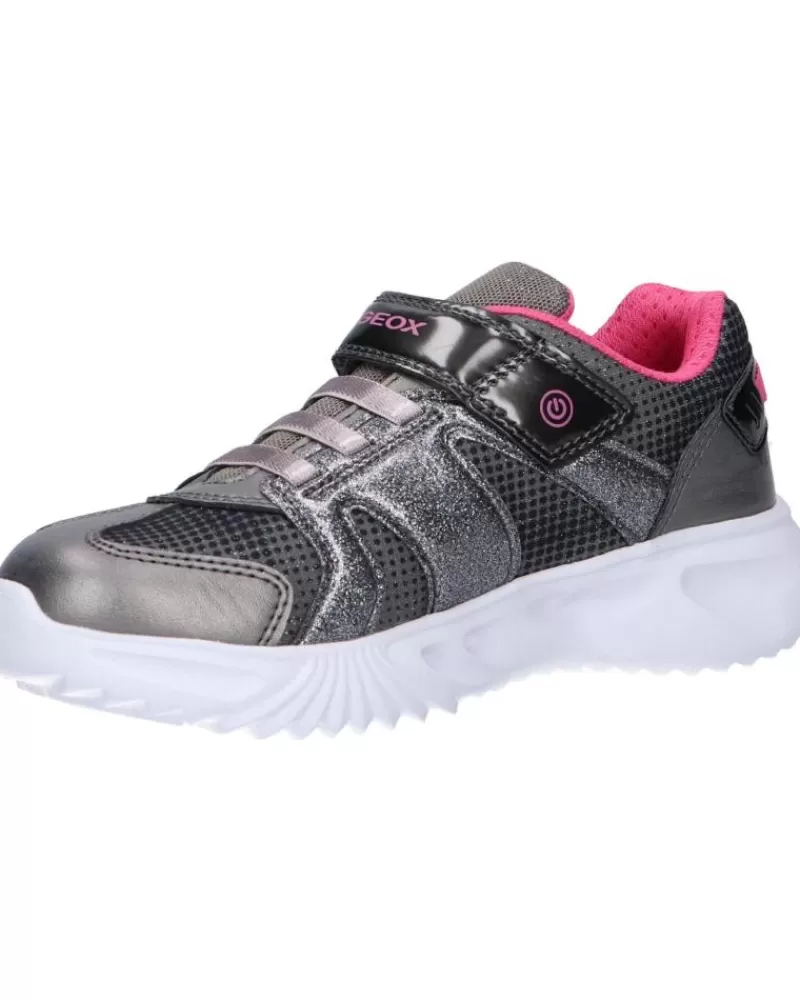 Girl GEOX Sports Shoes-Girl Trainers J16E9A 0Gfnf J Assister Girl C1A8N Dk Silver-Fuchsia
