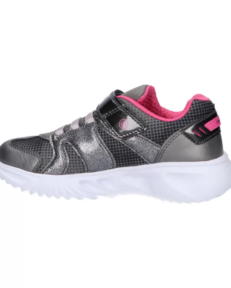 Girl GEOX Sports Shoes-Girl Trainers J16E9A 0Gfnf J Assister Girl C1A8N Dk Silver-Fuchsia