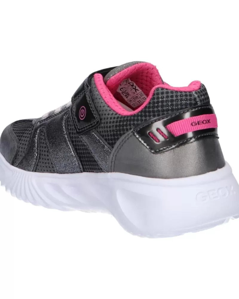 Girl GEOX Sports Shoes-Girl Trainers J16E9A 0Gfnf J Assister Girl C1A8N Dk Silver-Fuchsia