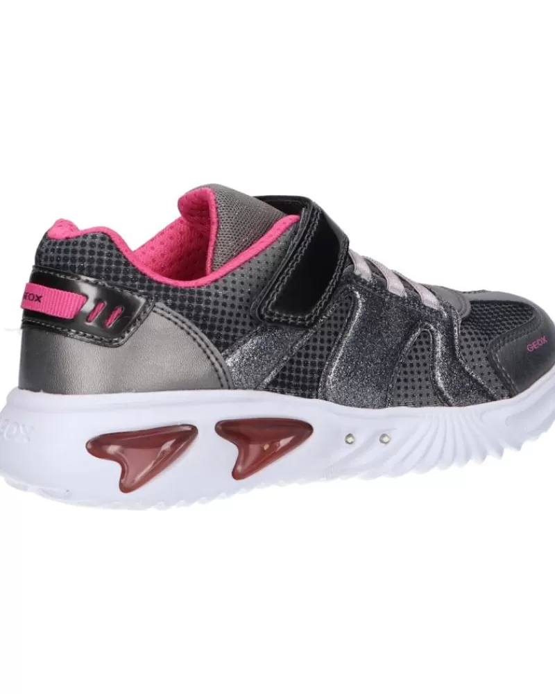 Girl GEOX Sports Shoes-Girl Trainers J16E9A 0Gfnf J Assister Girl C1A8N Dk Silver-Fuchsia