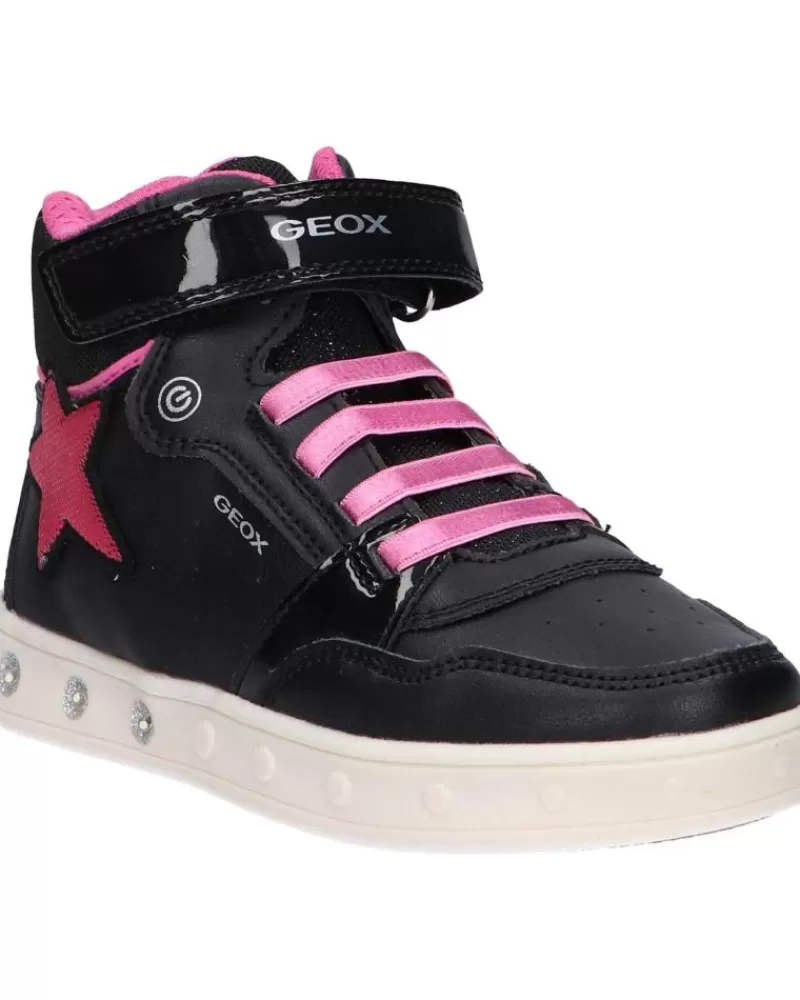 Girl GEOX Trainers-Girl Trainers J268Wa 05402 J Skylin Girl C0922 Black-Fuchsia