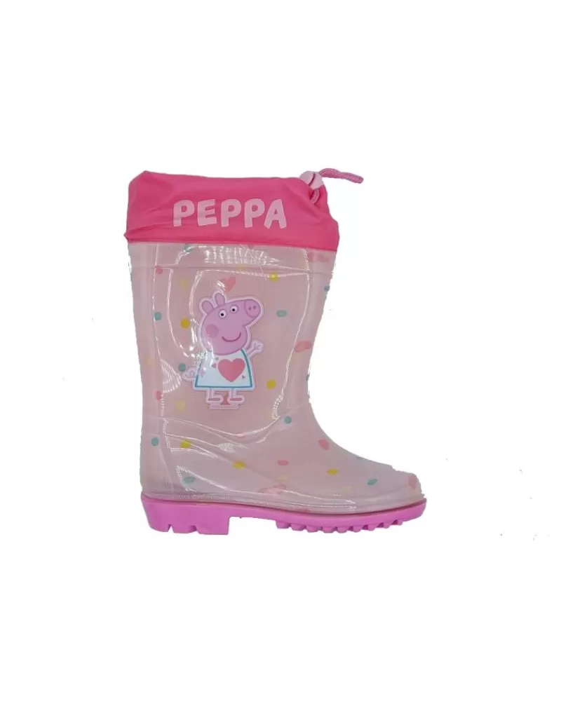 Girl BUBBLE BOBBLE Wellington Boots-Girl Wellington Boots Bota Agua Peppa Pig Rosa