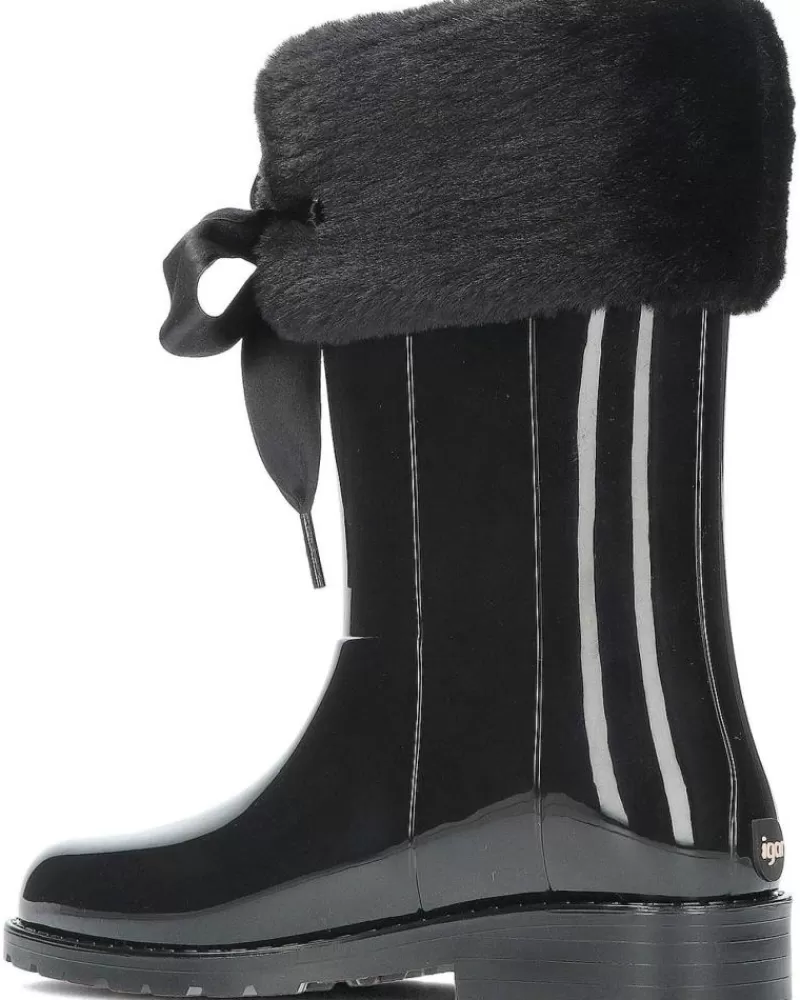 Girl IGOR Wellington Boots-Girl Wellington Boots Botas De Agua Charol Soft W10239 Black