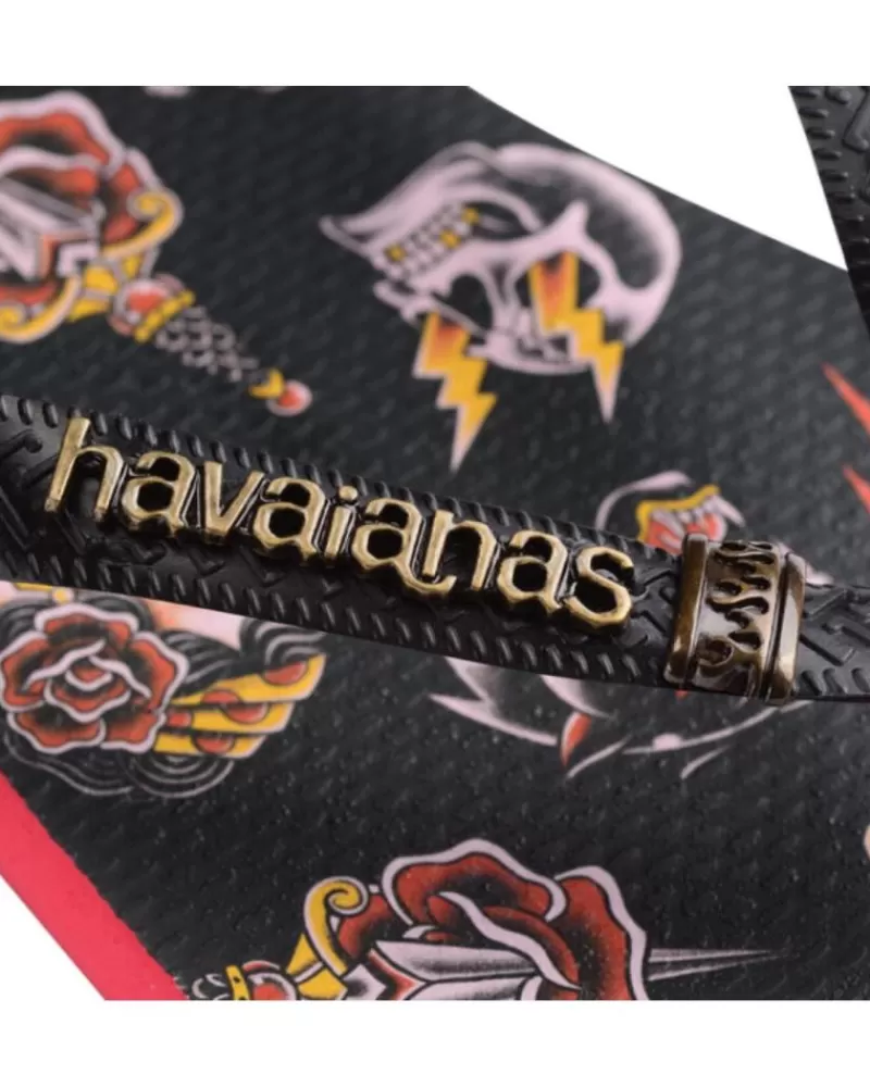 Boy HAVAIANAS Flip Flops-Man And Boy Flip Flops Esclava 4349 Ruby Red-Black