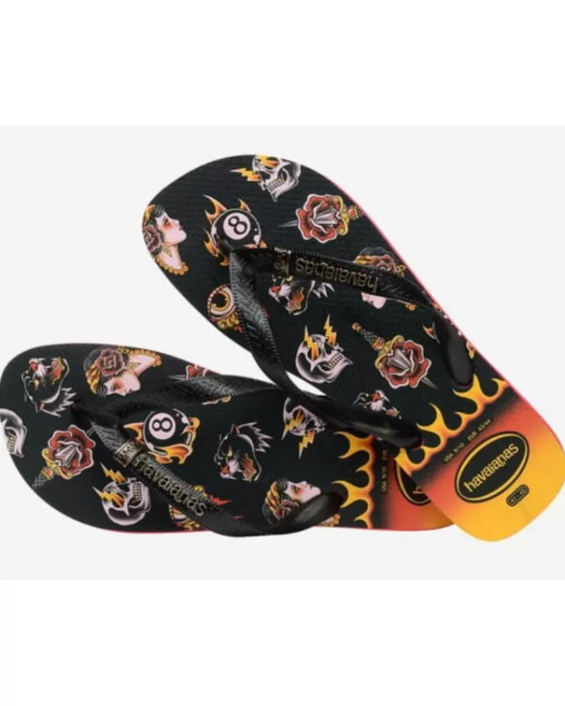 Boy HAVAIANAS Flip Flops-Man And Boy Flip Flops Esclava 4349 Ruby Red-Black