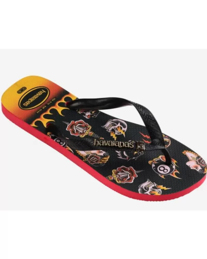 Boy HAVAIANAS Flip Flops-Man And Boy Flip Flops Esclava 4349 Ruby Red-Black