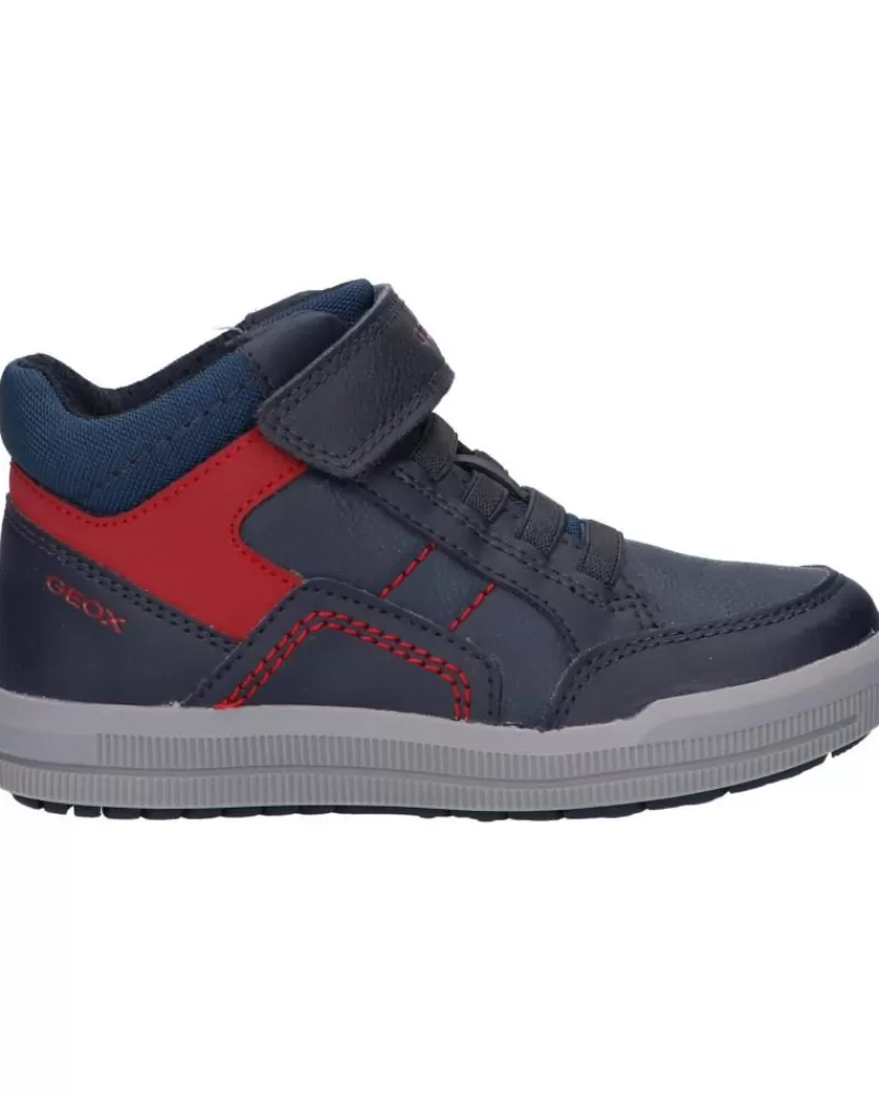 Man GEOX Man And Boy Trainers J044Aa 05411 J Arzach Boy C0735 Navy-Red
