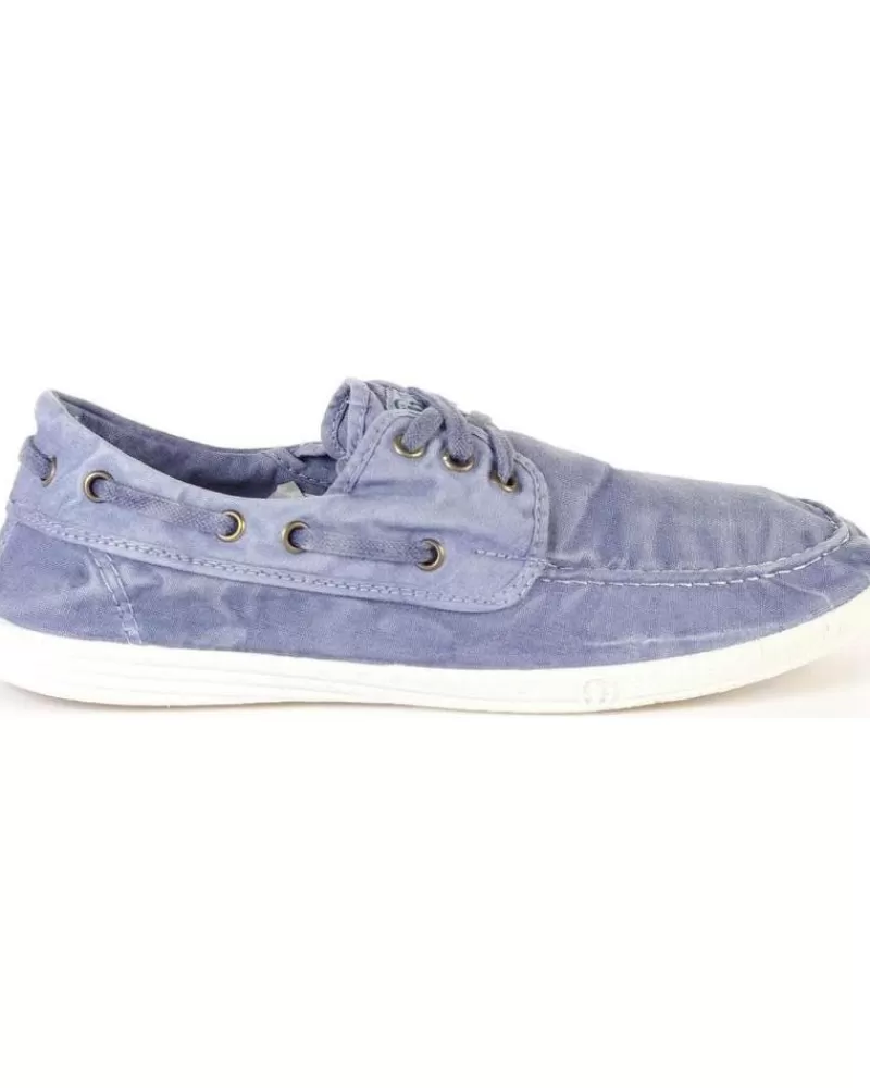 Man NATURAL WORLD Man Boat Shoes 303E Celeste Azul