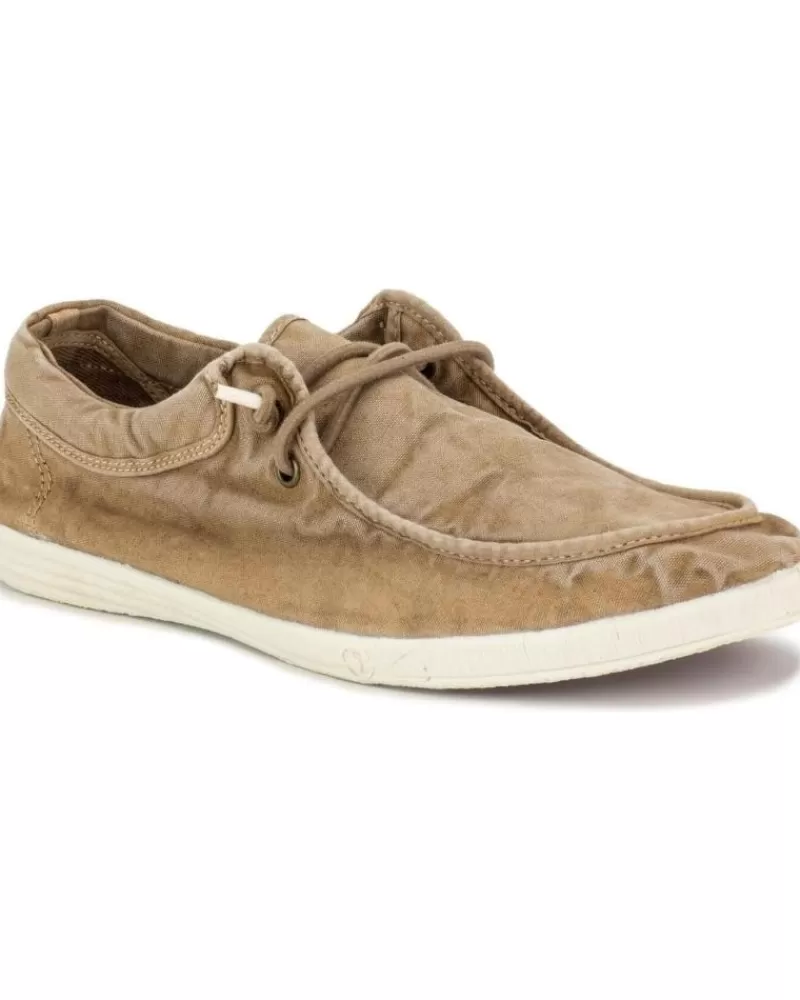 Man NATURAL WORLD Man Boat Shoes 311E H - 48 Old Wallabi Enzimatico Fino Beige