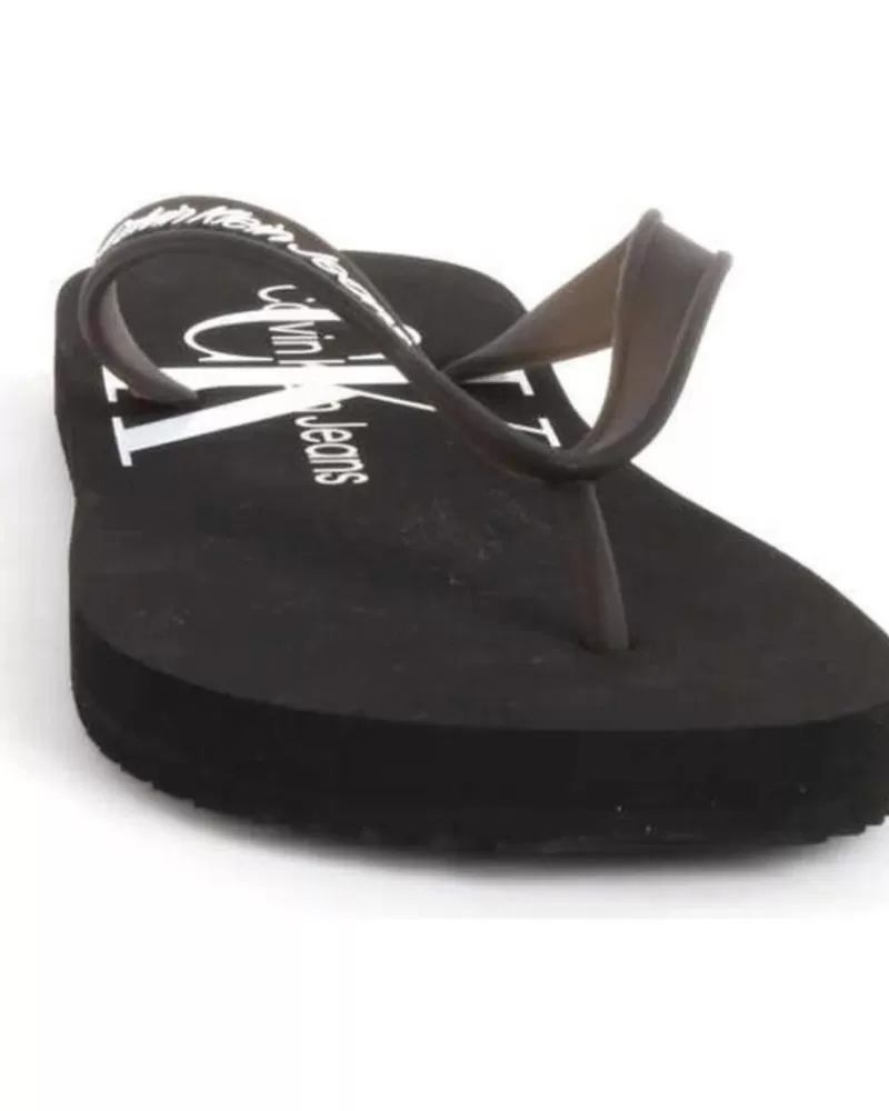 Man CALVIN KLEIN Man Flip Flops Chanclas Jeans Beach Sandal Black