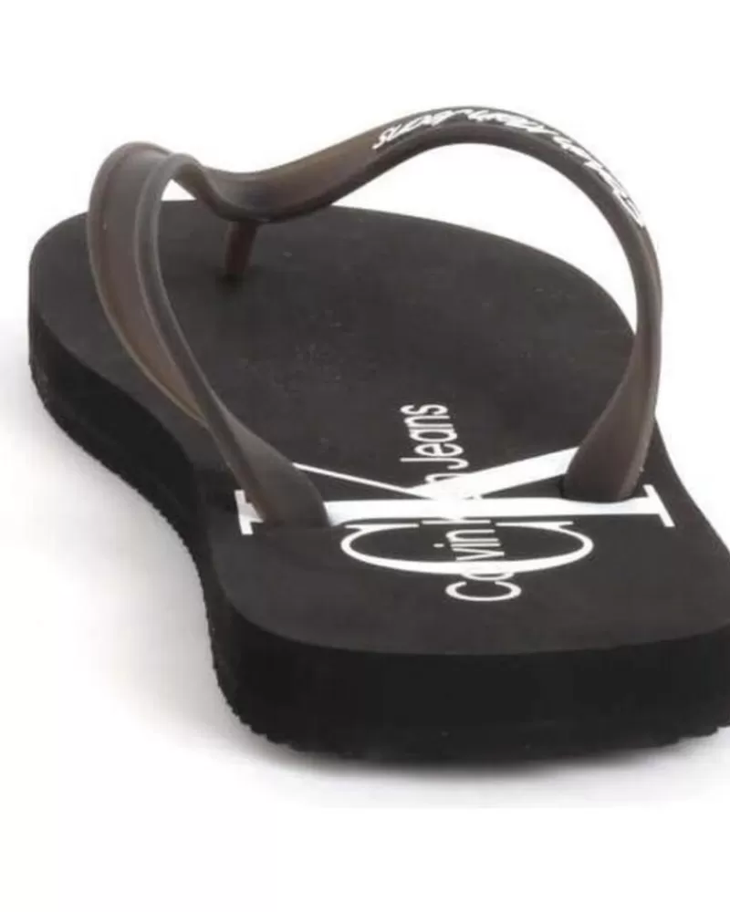 Man CALVIN KLEIN Man Flip Flops Chanclas Jeans Beach Sandal Black