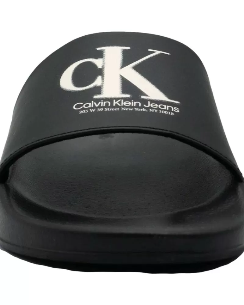 Man CALVIN KLEIN Man Flip Flops Chanclas Jeans Slide Oversi Black