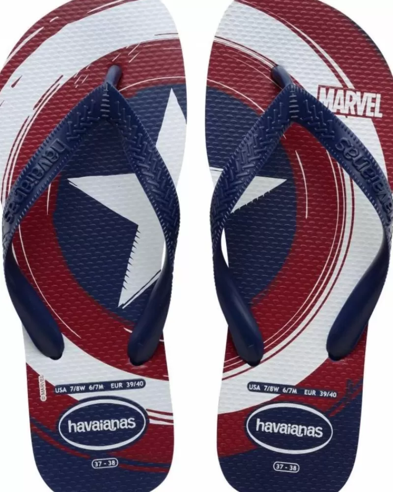 Man HAVAIANAS Man Flip Flops Top Marvel Logomania Azul