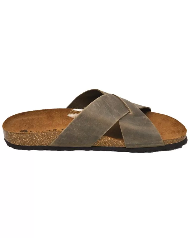 Man INTERBIOS Man Flip Flops Inter-Bios 9509 Sandalia Piel Bio Hombre Pardo