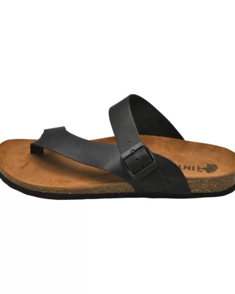 Man INTERBIOS Man Flip Flops Inter-Bios 9511 Sandalia Piel Bio Hombre Moka