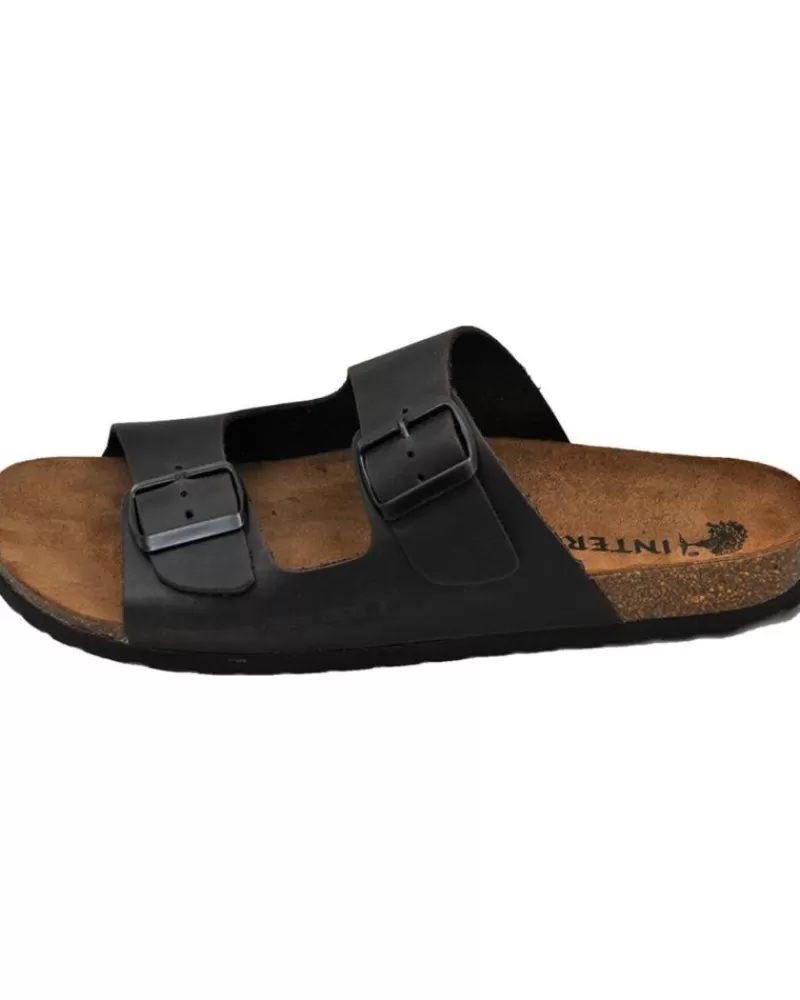 Man INTERBIOS Man Flip Flops Inter-Bios 9560 Sandalia Piel Bio Hombre Moka