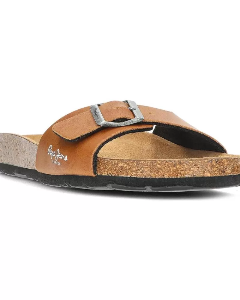 Man PEPE JEANS Man Flip Flops Chanclas Pms90107 Bio M Single Kansas Tan