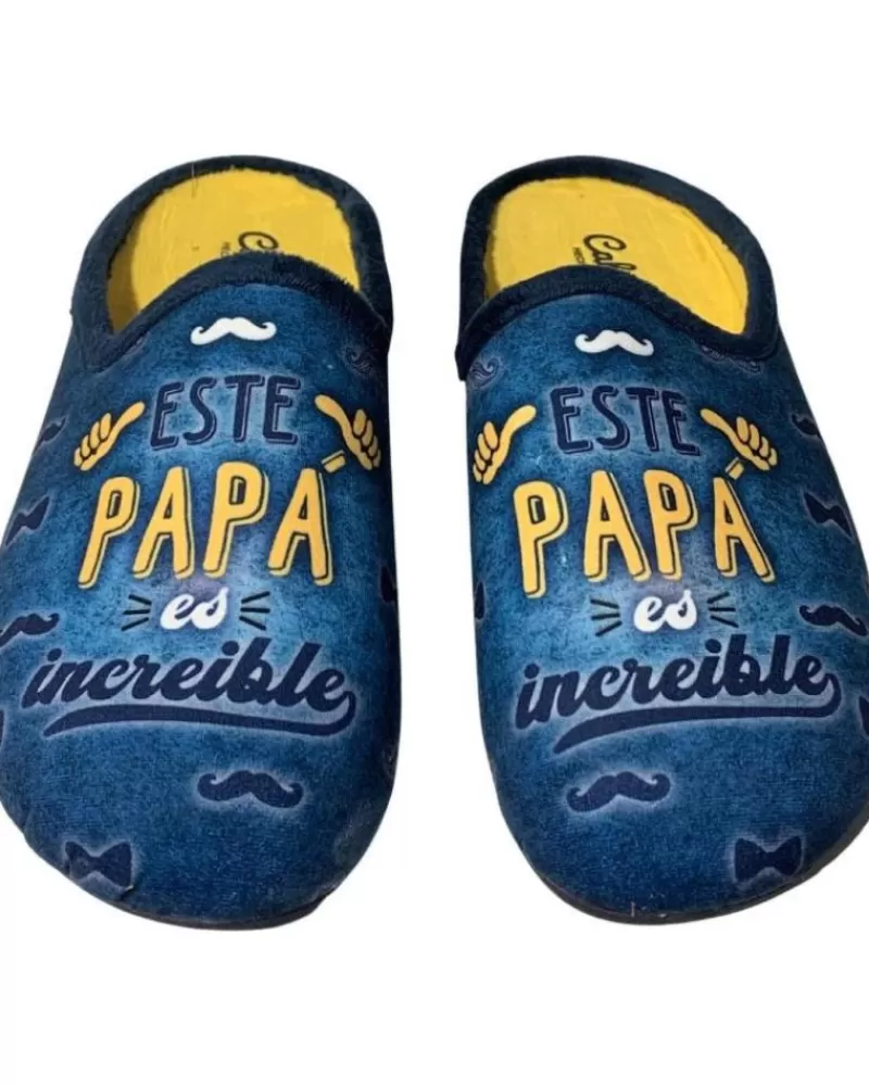 Man CABRERA Man House Slipers Pantufla Este Pap Es Increble Azul