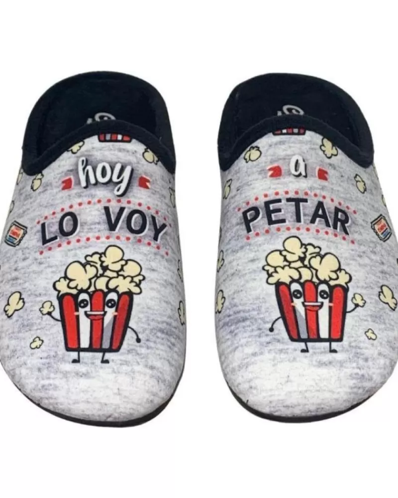 Man CABRERA Man House Slipers Pantufla Lo Voy A Petar Gris