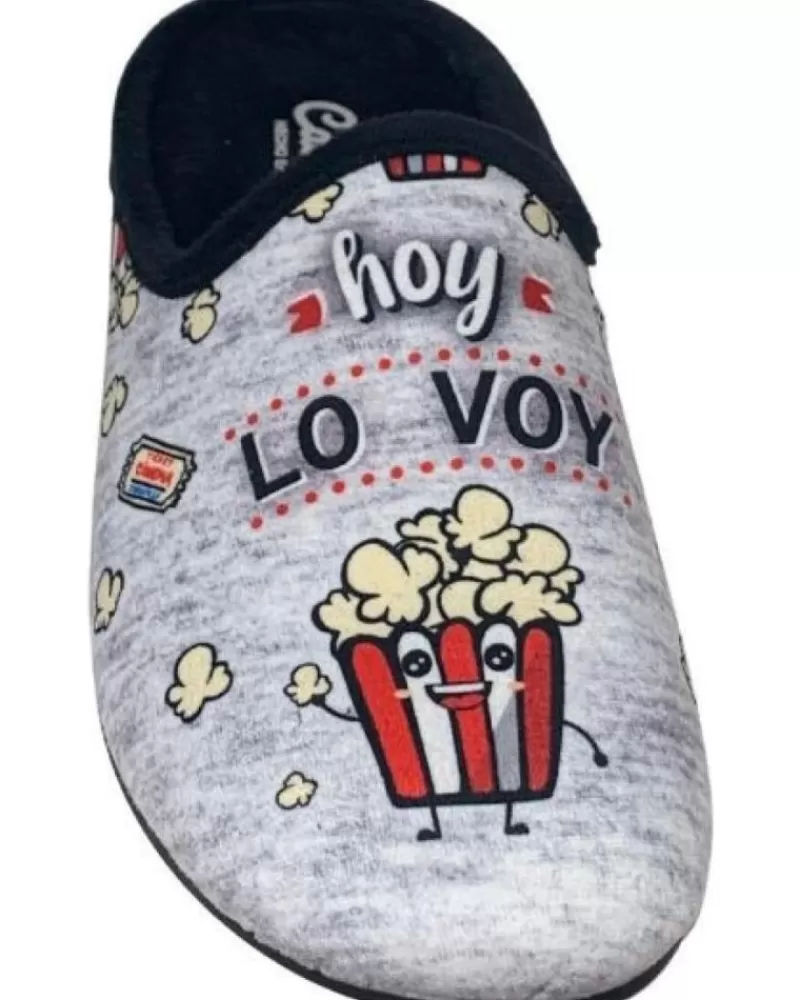 Man CABRERA Man House Slipers Pantufla Lo Voy A Petar Gris