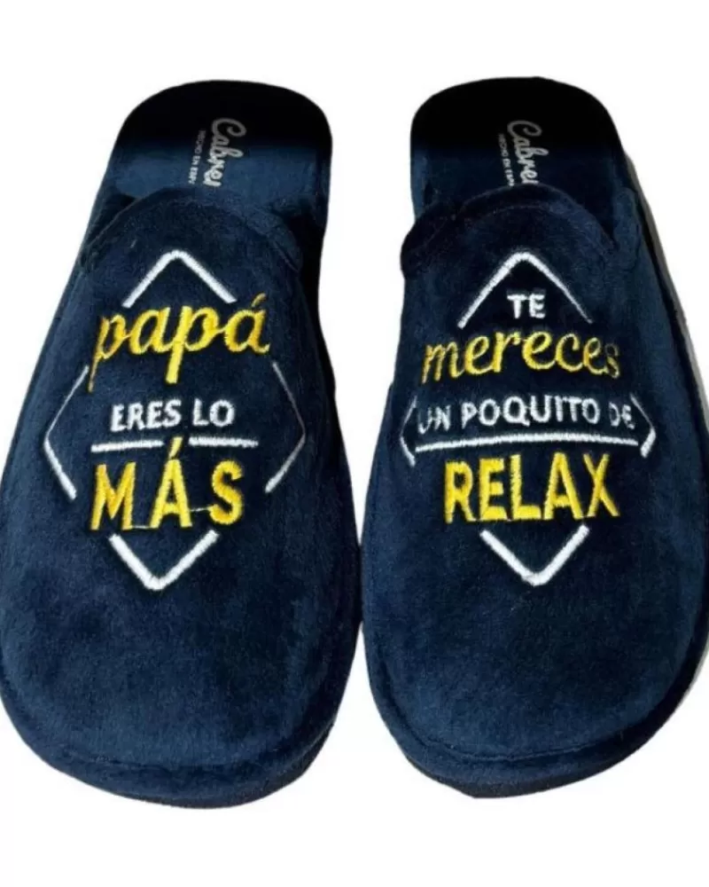 Man CABRERA Man House Slipers Pantufla Papa Eres Lo Mas Azul