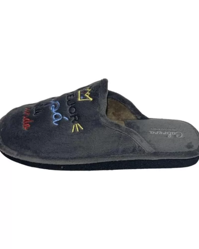 Man CABRERA Man House Slipers Pantuflas El Mejor Pap Gris