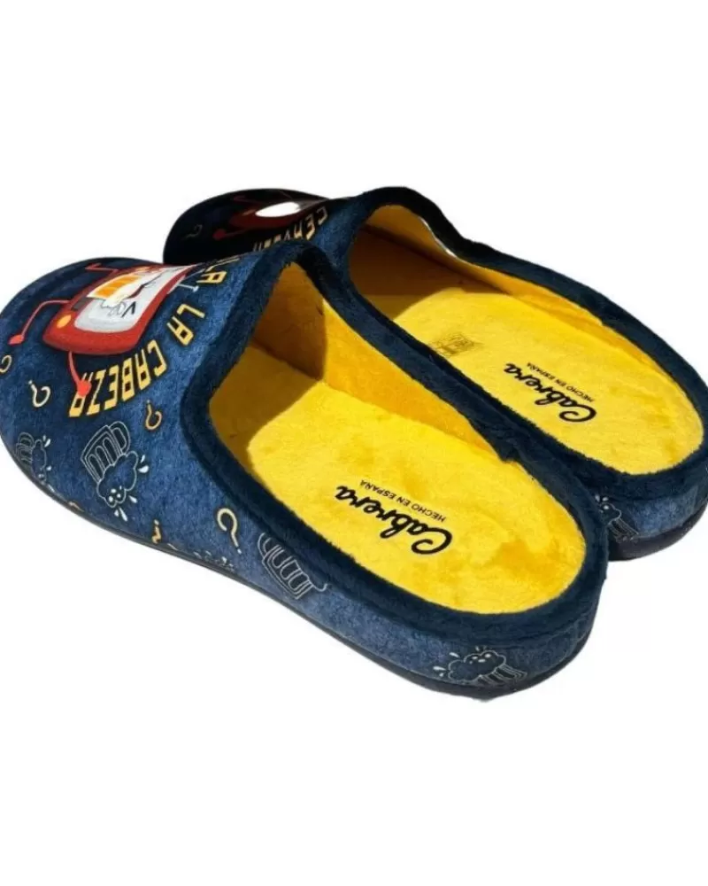 Man CABRERA Man House Slipers Pantuflas Sin Tele Y Sin Cerveza Azul