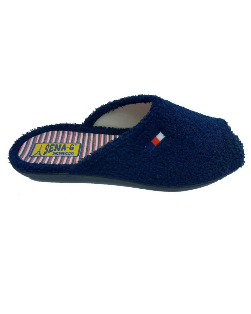 Man CALZADOMANIA Man House Slipers Zapatilla Casa Abierta Marino