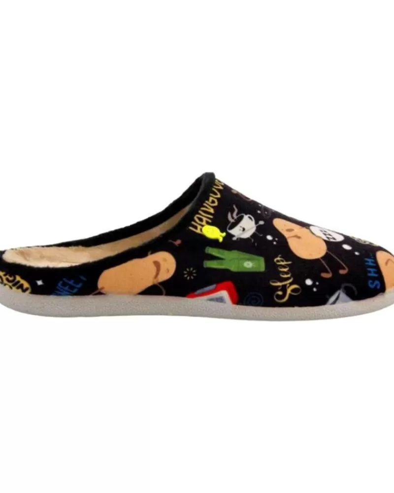 Man HOT POTATOES Man House Slipers Zapatillas Casa Hombre Galston 70149 Negro