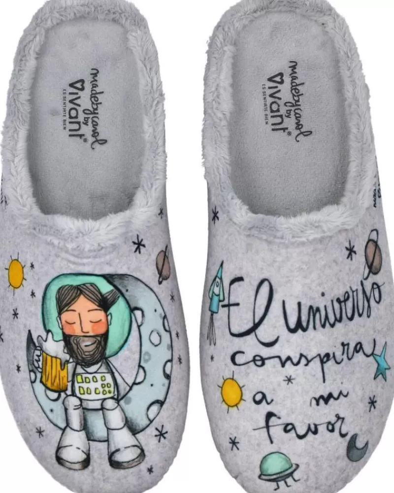Man VIVANT Man House Slipers Cec2323001Ngr Zapatillas De Casa Gris