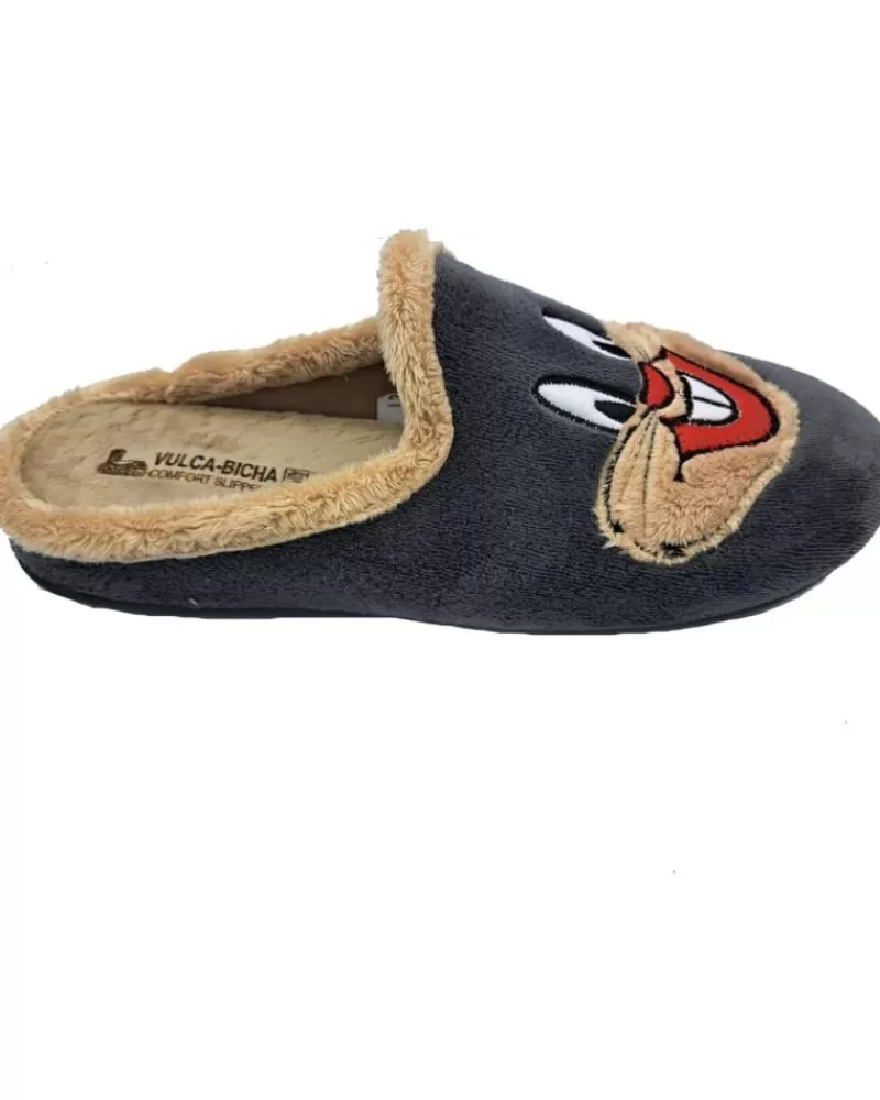 Man VULCA-BICHA Man House Slipers Zapatilla Conejo Gris