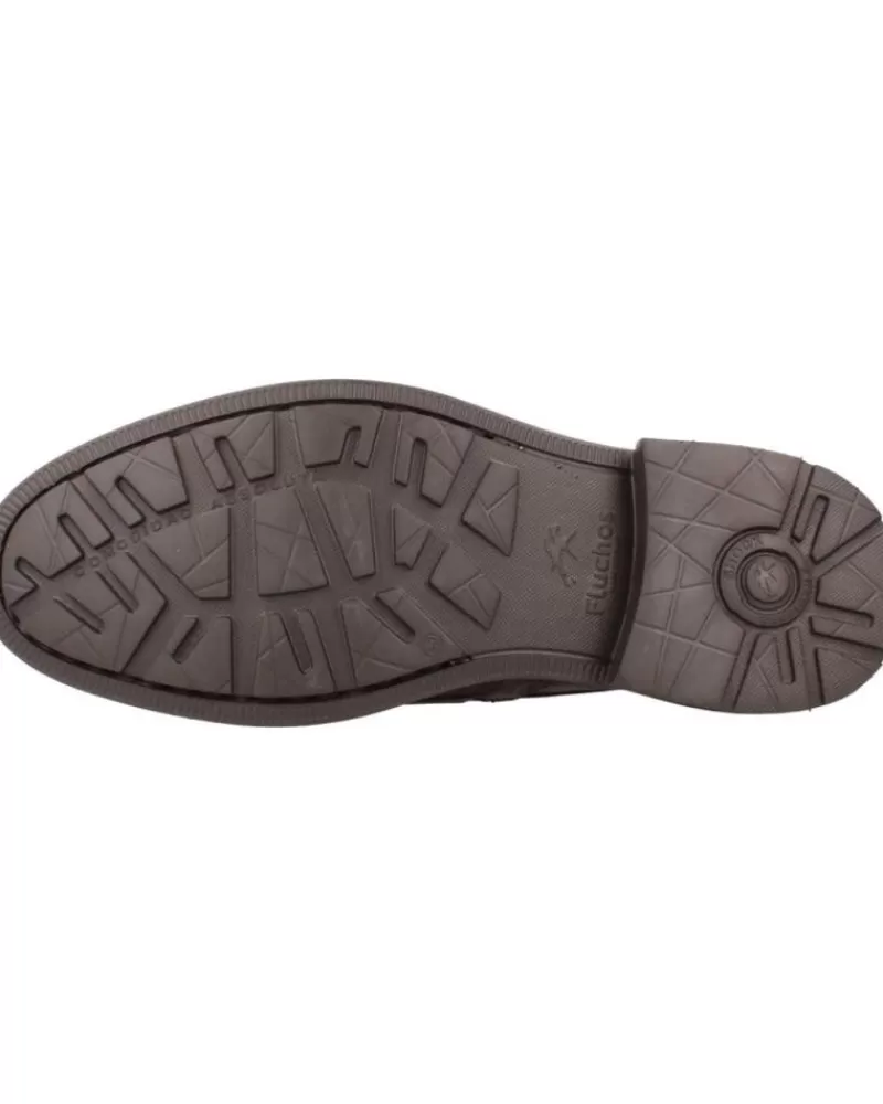 Man FLUCHOS Man Mocasines Belgas F0633 Derbies Piel Afelpado Cafe Afelpado Cafe