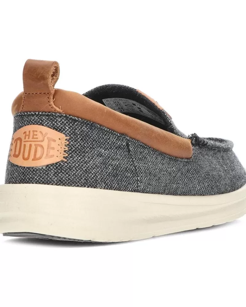 Man HEY DUDE Man Mocasines Mocasines Dude Wally Grip Moc Wool Charcoal