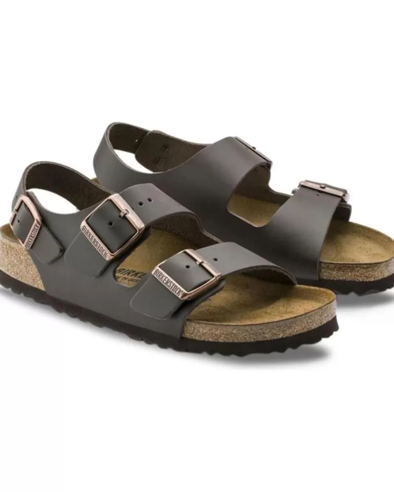 Man BIRKENSTOCK Man Sandals Milano 34101 Dark Brown